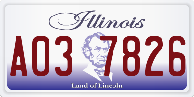 IL license plate A037826