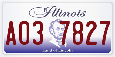 IL license plate A037827