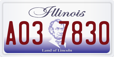 IL license plate A037830