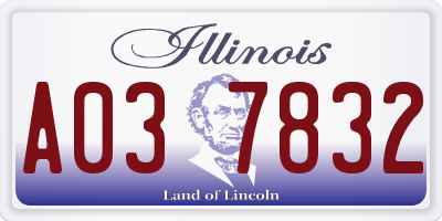 IL license plate A037832