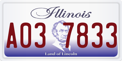 IL license plate A037833