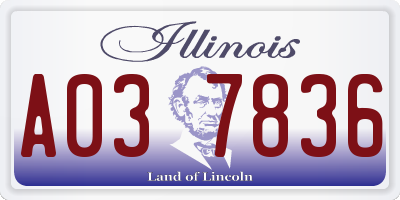 IL license plate A037836