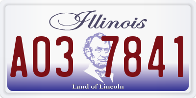 IL license plate A037841