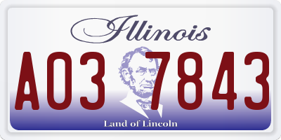 IL license plate A037843