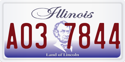 IL license plate A037844
