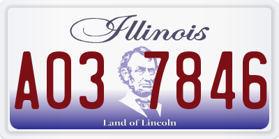 IL license plate A037846