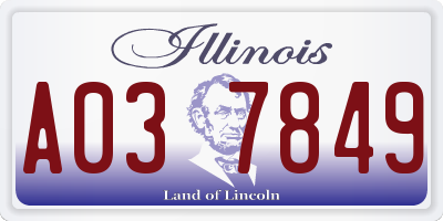 IL license plate A037849