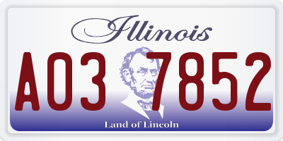 IL license plate A037852