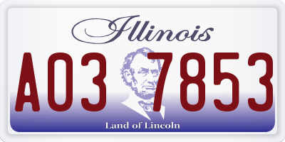 IL license plate A037853