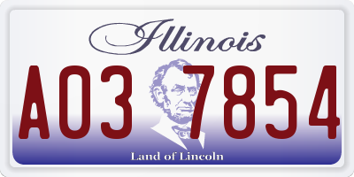 IL license plate A037854