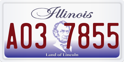 IL license plate A037855