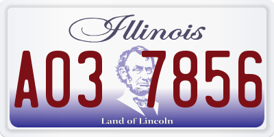 IL license plate A037856