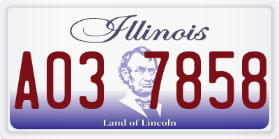 IL license plate A037858