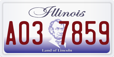IL license plate A037859
