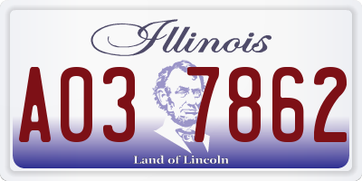 IL license plate A037862