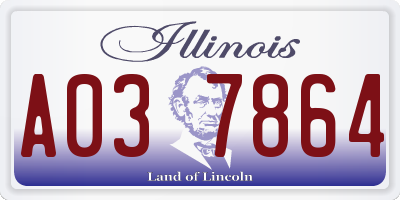 IL license plate A037864