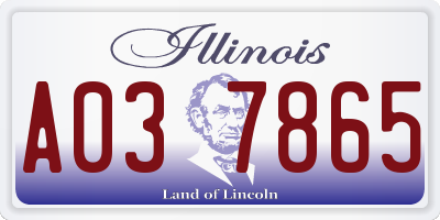 IL license plate A037865