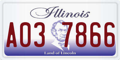 IL license plate A037866