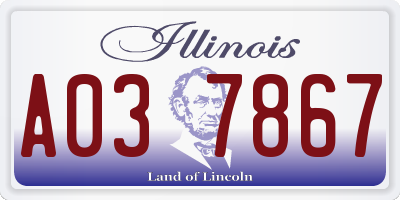 IL license plate A037867