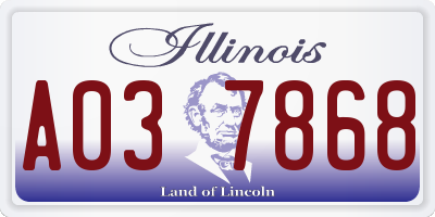 IL license plate A037868