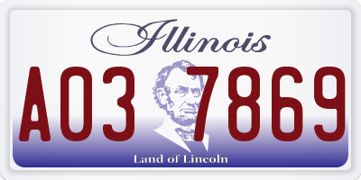 IL license plate A037869