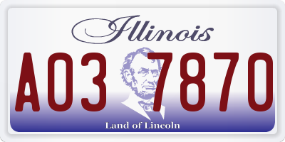 IL license plate A037870
