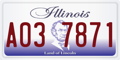 IL license plate A037871