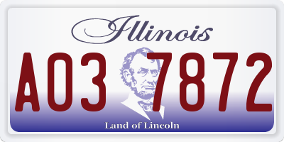 IL license plate A037872