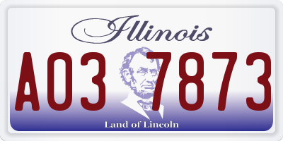 IL license plate A037873