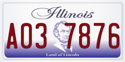 IL license plate A037876
