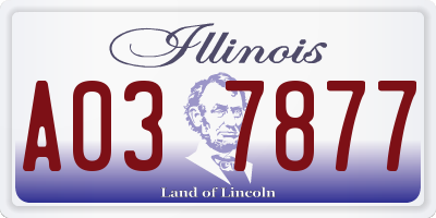 IL license plate A037877