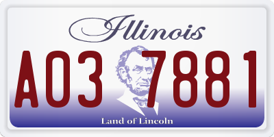 IL license plate A037881