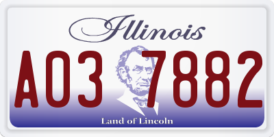 IL license plate A037882