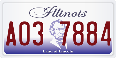 IL license plate A037884