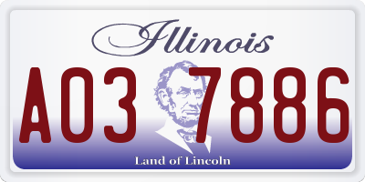 IL license plate A037886