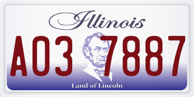 IL license plate A037887