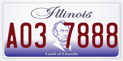 IL license plate A037888