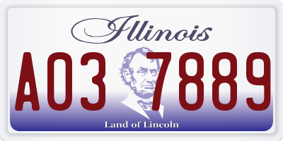 IL license plate A037889