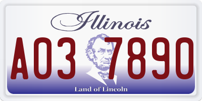IL license plate A037890
