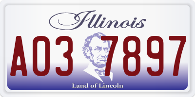 IL license plate A037897