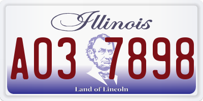 IL license plate A037898