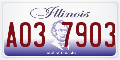 IL license plate A037903