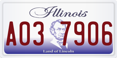 IL license plate A037906