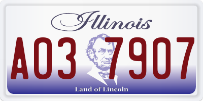 IL license plate A037907