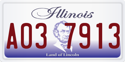 IL license plate A037913