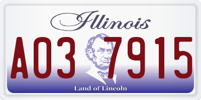IL license plate A037915