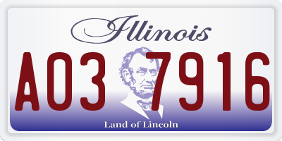 IL license plate A037916