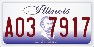 IL license plate A037917