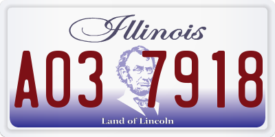 IL license plate A037918
