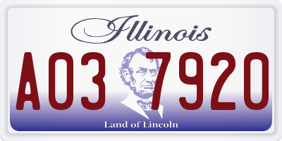 IL license plate A037920